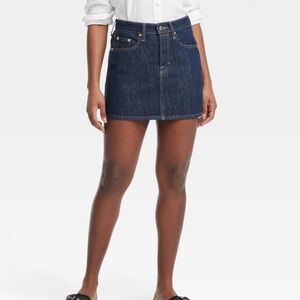 Women's Mid-Rise Denim Mini Skirt Universal Thread™ Dark Wash 14